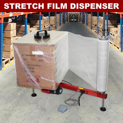 Electric Stretch Film Wrapping Machine,Stretch Film Dispenser Wrap Bench,Heavy Duty Film Wrapper Table Pallet Box Shrink for 12-28in Films,110V 60W