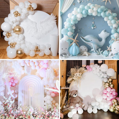 APLANET 150pcs White Balloons Different Sizes 18 12 10 5 Inch, Latex Balloons for White Themed Birthday Wedding Baby Shower Party, Grad Anniversary Supplies, Arch Kit Decoration