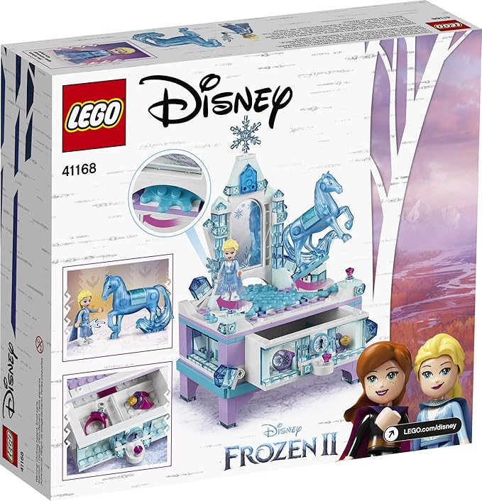 LEGO Disney Frozen 2 Elsa's Jewelry Box Creation Building Toy 41168 Make a Jewelry Storage Box with Lockable Drawer &amp Mirror Collectible Disney Gift Idea with Princess Elsa Mini-Doll and Nokk Fig