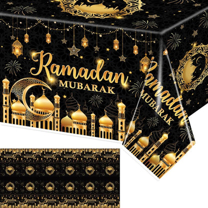 tineit 3 Pieces Ramadan Table Cloth, Ramadan Mubarak Table Decorations, Ramadan Decor Table Covers, Ramadan Decorations for Home Eid Mubarak Table Cloth