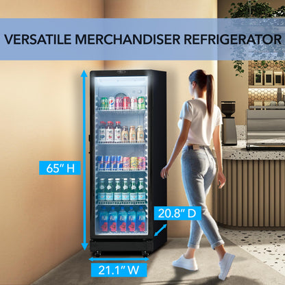 PROTECH CDM-600BW Commercial Merchandiser Refrigerator – 6.0 Cu Ft Beverage Display Cooler with ETL Sanitation Certification