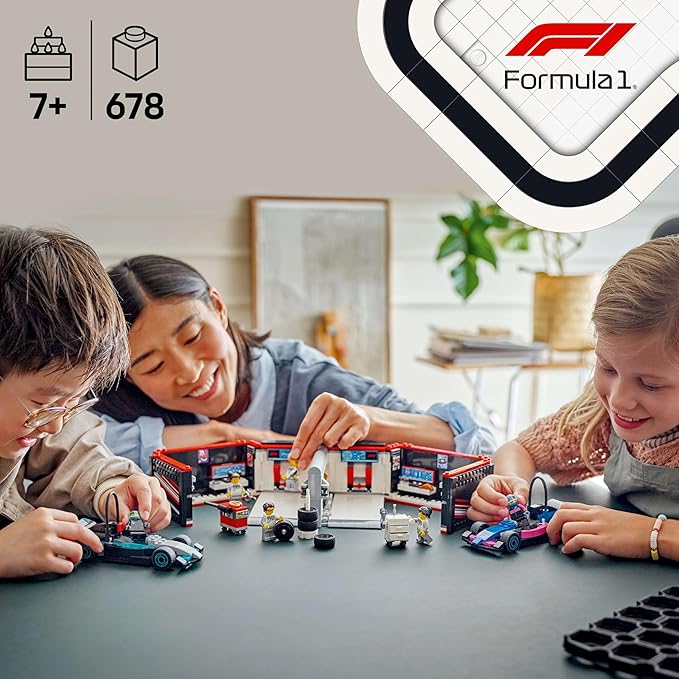 LEGO City F1(R) Mercedes-Benz AMG &amp Alpine Race Car Garage Toy Toy Birthday Present Block Boys Girls Children 7 Years 8 9 Years Old Elementary School Vehicle Car Mini Car 60444