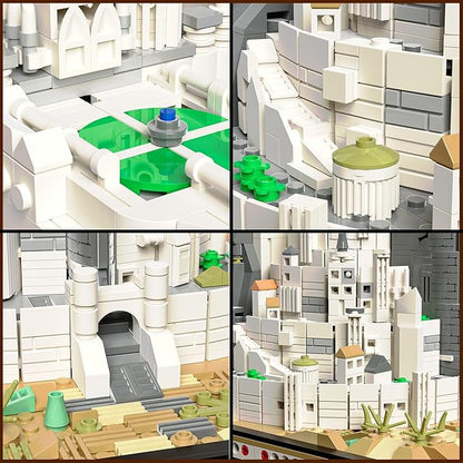 MOC Castle Architecture Mini Building Block Set with Light Compatible with Lego Ideas STEM Building The City Lord Set for Adult Film FansSTEM Christmas Birthday Gift Toy for Boy Kids 8-14 1680PCS