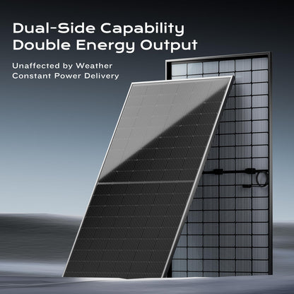 EPOCH 800W Bifacial Solar Panels,N-Type Class A 12/24 Volt Monocrystalline Solar Panel, High-Efficiency Waterproof Solar Module for RV Camping, Boat, Marine,Off-Grid[400w×2pcs]