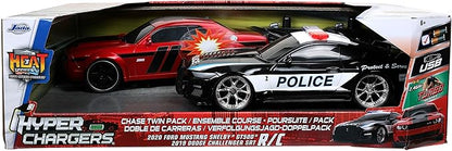 Jada Toys Hyperchargers 1:16 2020 Ford Mustang Shelby GT500 &amp 2019 Dodge Challenger SRT Remote Control Car Toys for Kids and Adults