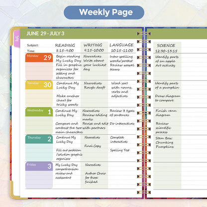 SKYDUE Teacher Planner 2026-2027 Academic Year, 8.5" x 11" Deluxe Teacher Lesson Planner with Monthly Tabs & Stickers, Lesson Plan Book 26-27, Tree of Life