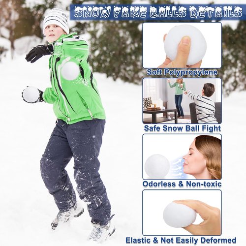 Homiar 400 Pack Plush Snow Balls - Soft Indoor & Outdoor Winter Game Toys | White Xmas Decorations