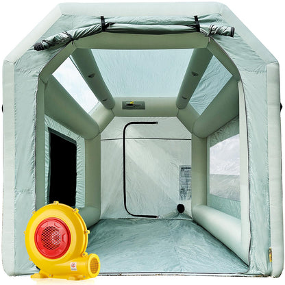 Sewinfla Portable Inflatable Paint Booth Tent 10.8x8.2x7.2Ft with One Blower 480W Inflatable Spray Paint Booth with Air Filter System, Blow Up Paint Booth
