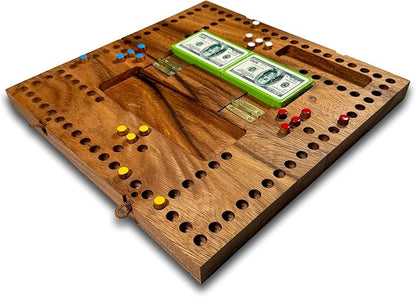 Personalized Pegs and Jokers Game – 4-Player Wooden Board with Cards &amp Pegs
