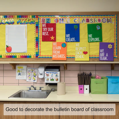 PATIKIL 3.9inch x 49.2ft Bulletin Board Border, Scalloped Trim Paper Corrugated Paper for Locker Classroom Decor Black White Cork Poster Boards, Light Brown