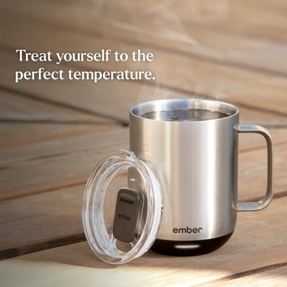 Ember Temperature Control Smart Mug 2, 10 Oz, App-Controlled Heated Coffee Mug with 80 Min Battery Life and Improved Design, Stainless Steel