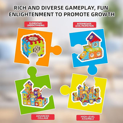 Building Blocks for Toddlers &amp Kids 186 Pcs Toy Building Sets – Colorfull STEM Educational Toys – Interlocking Building Blocks for Toddlers and 3+ Age Kids
