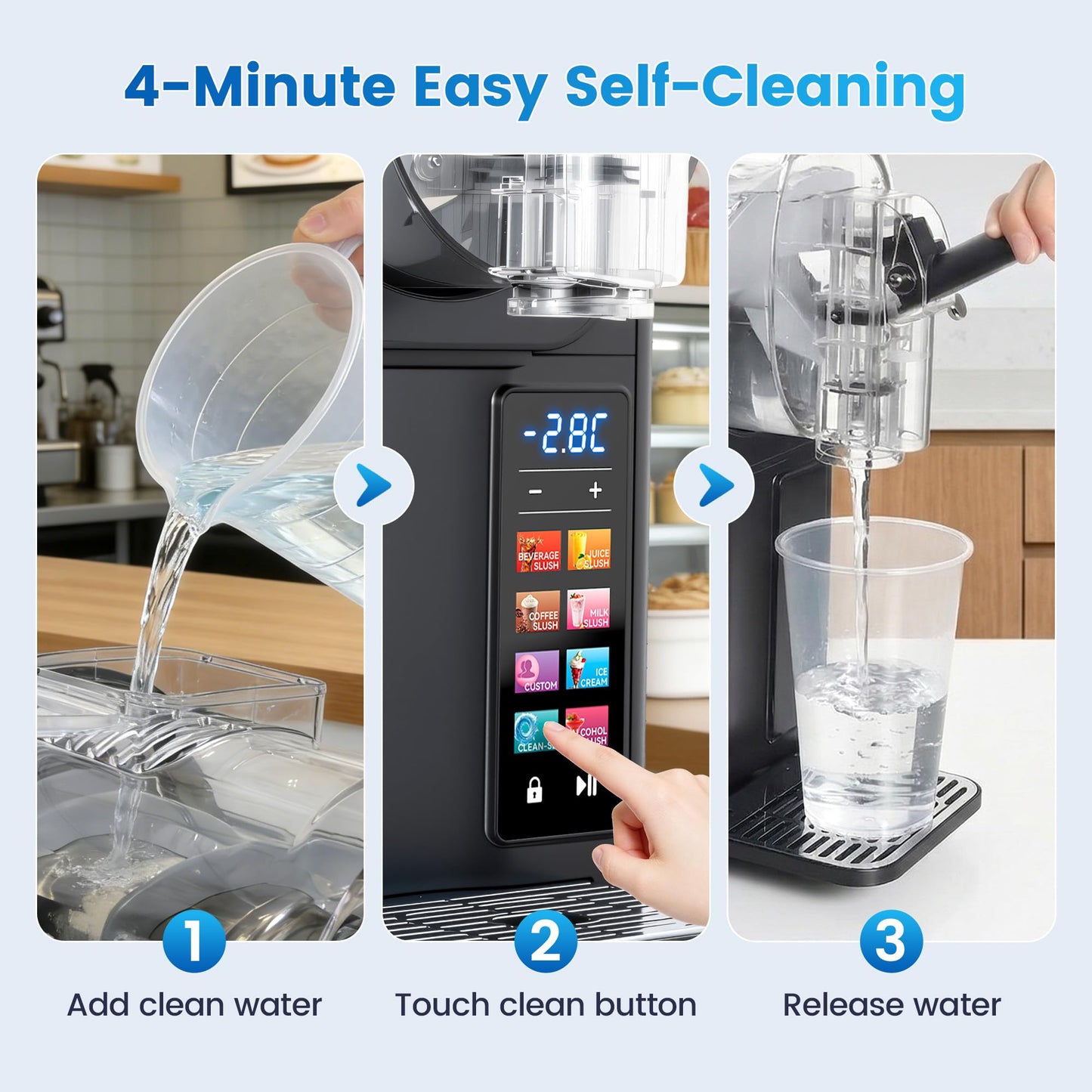 LEEVOT Slushie Machine & Soft Serve Ice Cream Maker 2 in 1, Frozen Drink Machine with Quicool Technology, 6 Presets, Child Lock, Self-Cleaning, Margarita Slush Daiquiri Machine for Home, 120V 60HZ