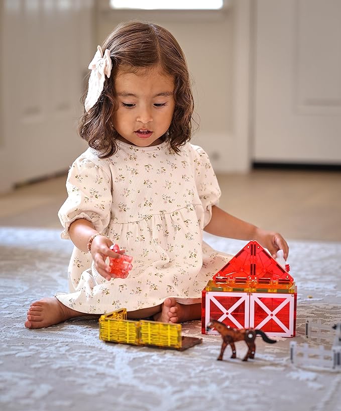 MAGNA-TILES Farm Animals 25-Piece Magnetic Construction Set The ORIGINAL Magnetic Building Brand