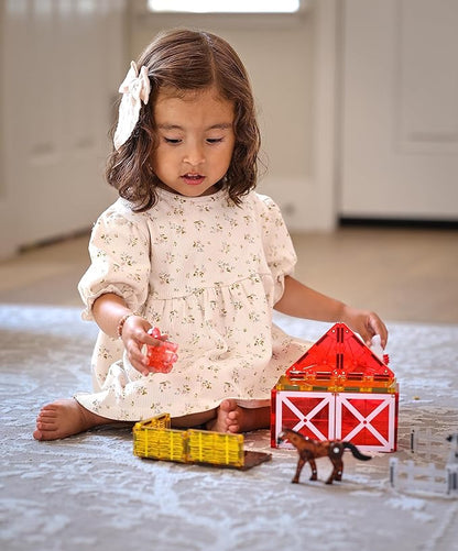 MAGNA-TILES Farm Animals 25-Piece Magnetic Construction Set The ORIGINAL Magnetic Building Brand