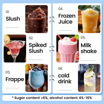 MIU Slushie Machine, 2L/68oz Commercial Frozen Drink Machine & Slushy Maker for Home, No Ice Needed, 6 Presets & Self‑Cleaning, Ideal for Margaritas, Frappés, Milkshakes
