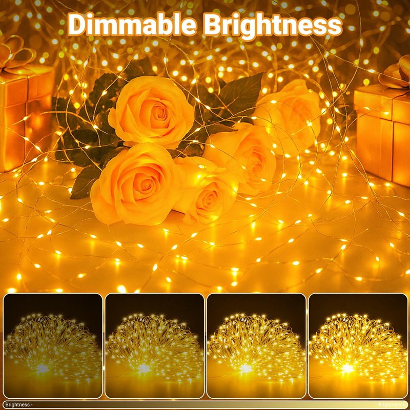 litogo 3 Pack Fairy Lights Battery Operated with Timer, 33FT 100LED USB-C Twinkle String Lights - 8 Modes Dimmable for Indoor Bedroom Centerpiece Wedding Classroom Dorm Christmas Decorations