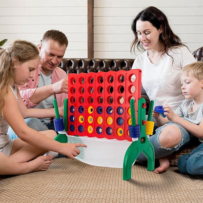 1.9 Feet Giant 4 in A Row Game Jumbo 4-to-Score Connect Game Set for Kids &amp Adults Outdoor Yard Lawn &amp Indoor Floor Play Family Game Night &amp Party Board Games Grand Birthday Easter Gif