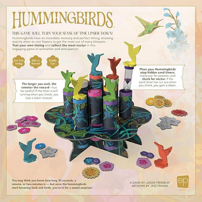 Hummingbirds Board Game A Real-Time Push Your Luck Dexterity Party Game Test Your Timing &amp Collect Nectar Token Points A Fun Family Game with Beautiful Artwork Ages 8+ 2-4 Players 15+ Play