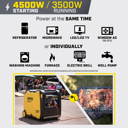 Champion Power Equipment 4500-Watt Wireless Remote Start Inverter Generator with Quiet Technology and Free 3-Year Warranty