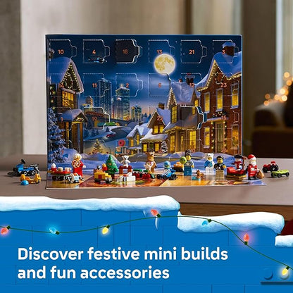 LEGO City Advent Calendar 2025 Kids Toy - Holiday Countdown Playset W/Santa &amp Mrs. Claus Minifigures for Boys &amp Girls Ages 5+ - 24 Buildable Surprises - Gift Idea for Christmas - 60475