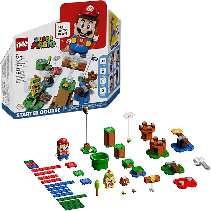 LEGO Super Mario Adventures with Mario Starter Course Set Buildable Toy Game Birthday Gift for Super Mario Bros. Fans and Kids Ages 6 and Up with Interactive Mario Figure and Bowser Jr. 71360