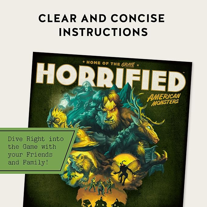 Ravensburger Horrified Games - American Monsters - Strategy Board Game - Boost Critical Thinking &amp Teamwork - Cooperative Gameplay - Unique Monster Challenges - 1 to 5 Players - Adults &amp Kids