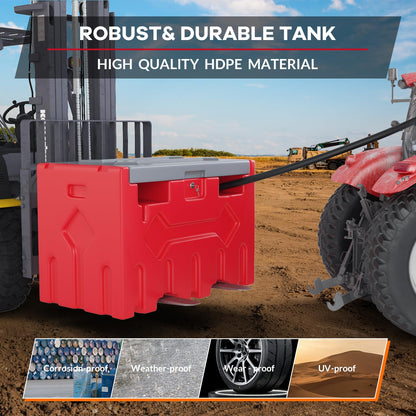 50 Gallon Portable Fuel Tank with 12V Electric Pump, Diesel Transfer Tank with Auto Shut-Off Nozzle & 13ft Hose, Heavy Duty HDPE Fuel Storage for Truck, Farm, Construction, Red