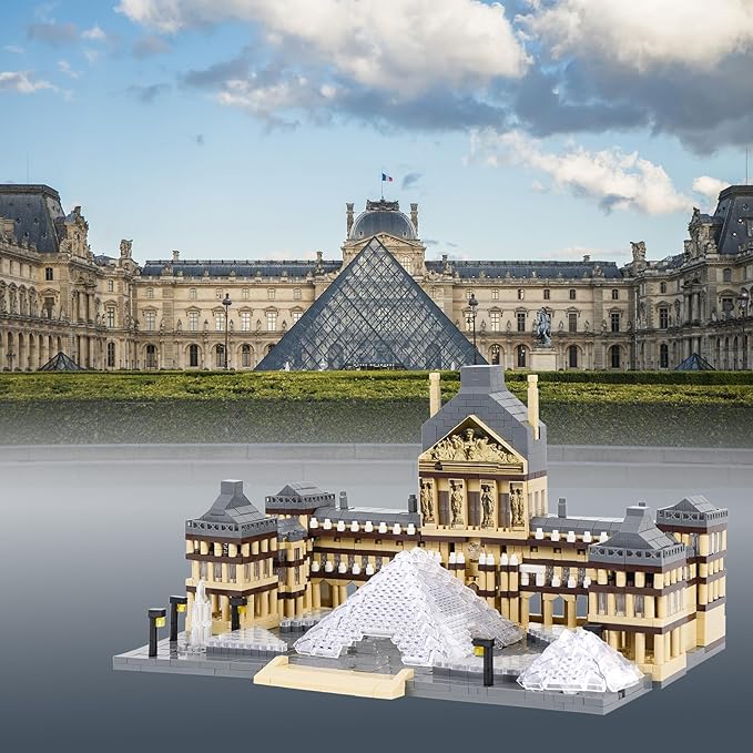 Architecture Louvre Micro Building Blocks Set 3377 PCS World Famous Architectural Model Educational Toys Building Bricks