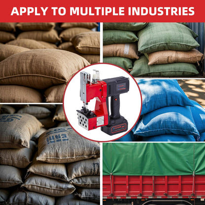 Cordless Bag Sewing Machine，Work Speed（2s/bag），36V Rechargeable Battery+2 Volumes of Thread+10 Needles，Bag Closer Machine Specially Designed for Woven Bag, Burlap Bag