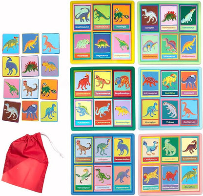 eeBoo: Dinosaur Bingo for Kids Ages 5+ Prehistoric Theme Learning Game That Teaches Dinosaur Names &amp Builds Vocabulary