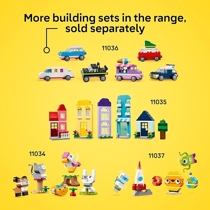 LEGO Classic Vibrant Creative Brick Box Building Blocks - Sensory &amp Learning Toys for Boys &amp Girls Ages 4+ Years - Pretend Play Preschool Toys - Gift for Birthdays - 11038
