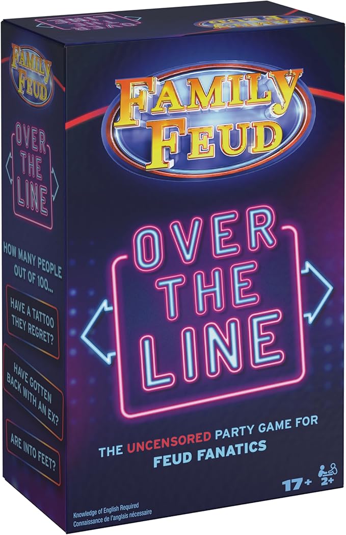 Spin Master Games Family Feud: Over the Line Adult Party Game The Classic Survey Says Guessing Game that Goes Beyond Family Fun Night for Teens &amp Adults Friendsgiving 2+ Players for Ages 17