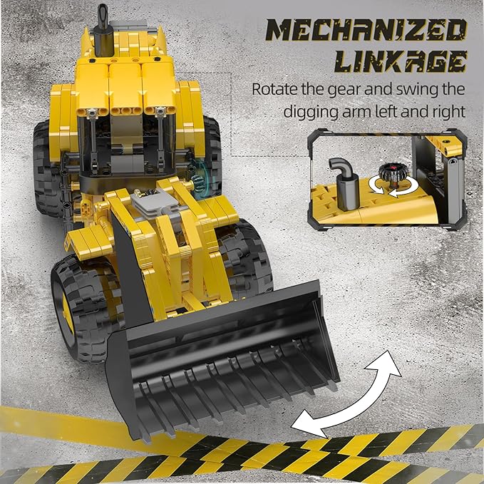Mould King 17084 Wheel Loader Construction Toy Buildable Bulldozer Construction Vehicle Building Set Realistic Loading Shovel for Adult (910 PCS)