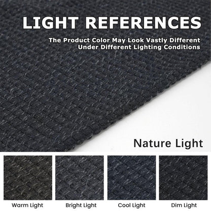 KOZYFLY Rugs for Entryway 3x5 ft Washable Area Rug Non Slip Rubber Backed Entry Rug Woven Indoor Door Mat Cotton Kitchen Rugs Floor Carpet for Entryway, Foyer, Backdoor, Black/Dark Grey