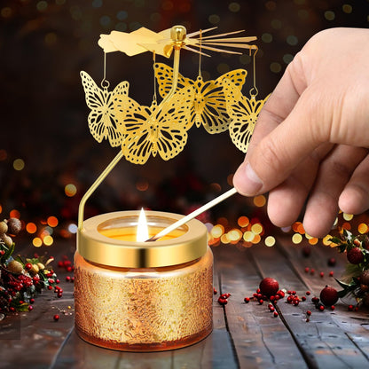 Kunrsug Butterfly Rotating Scented Candles Gift Set for Birthdays, Christmas, Thanksgiving, or As A Unique Present for Your Mom, Sister, Girlfriend, Colleagues, Friends, or A Dear Friend