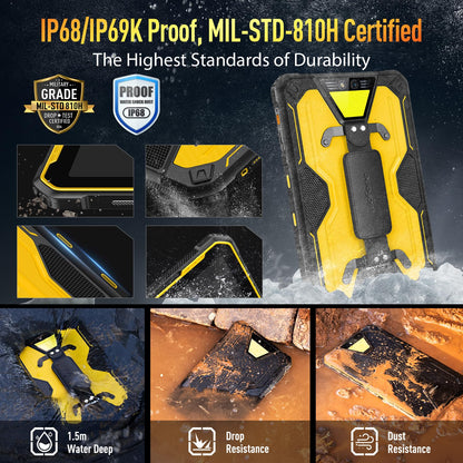 Ulefone Armor Pad 2 Rugged Tablet 4G, 18600mAh(33W), 11-inch 2K Display, IP68/69K, MTK Helio G99 16GB + 256GB Android 13, Dual Speakers, uSmart Expansion Connector, 48MP + 16MP, WiFi 6/GPS/NFC - Black