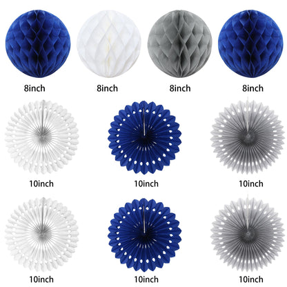 Vlipoeasn 18th Birthday Decorations Set for Boys, Blue Silver 18 Year Old Birthday Banner, Paper Fans,Bruh I'm 18 Party Supplies