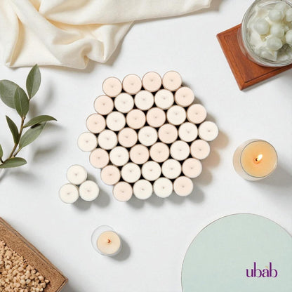 Ubab Handcrafted Scented Tealight Candles|Eco-Friendly Premium Soy Wax|Set of 40 (38 cm X 15 cm) Tealights|Lavender Bliss+Cocoa Mist Combo|12g Each|Upto 4.5 HRS Burn Time Each|Aromatherapy Candles