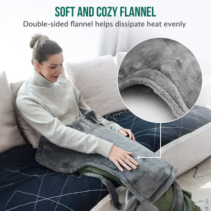 Snailax Heating Pad for Back Pain Relief, Christmas Gifts, Large Heating Pad for Neck Shoulder Back, Neck Warmer Weighted Wearable Back Heated Pad, Auto Shut Off, (Grey)
