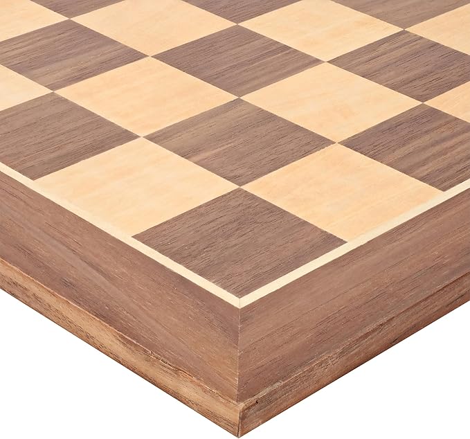 WE Games Classic Walnut Wooden Chess Board Only 11.875 inches Large Chess Board for Adults Wood Veneer Chessboard 1.25 inch Squares