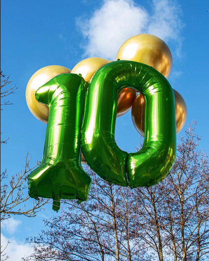 Dark Green Number 14 Balloon 40 Inch, 14th Birthday Party Decorations for Children, Giant 14 Foil Balloon for Party Supplies