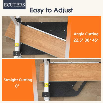 13“ Laminate|Vinyl Floor Plank Cutter with Blade, ECUTERS Heavy Duty Flooring Cut Up to 16mm Thick Floors, Portable Angle Length Cutting Flooring Tools - Engineer Wood Parquet LVP LVT VCT SPC WPC