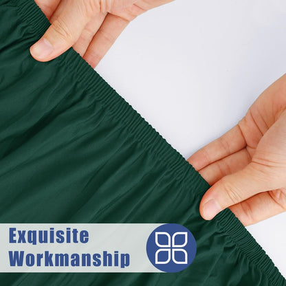 Moosfor Round Spandex Tablecloth, Elastic Fitted Waterproof Tablecloths for 18"-24" Tables, Stretch Washable Picnic Table Cover for Camping, Dining, Indoor and Outdoor, Hunter Green