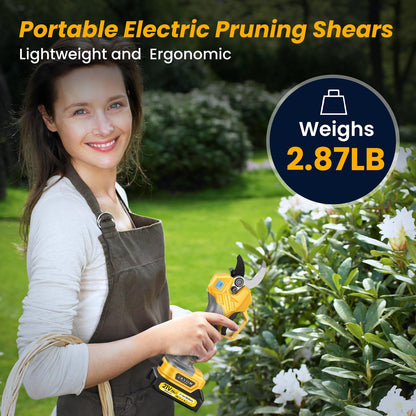 Electric Pruning Shears , Loppers 1000W Brushless Motor Cutting 2.6 inch Diameter Professional Gardening Electric Shears,Heavy Duty Branch Pruner,2*2000mAh Battery,Sk7 Blades,Perfect for Tree Trimming