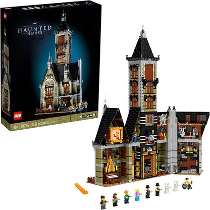 LEGO Icons Haunted House Building Set 10273 Haunted House Kit Creative Crafts for Adults and Family Powered Up Ready Building Kit with 10 Minifigures Halloween Decoration to Build Together