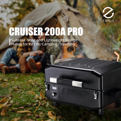 Z GRILLS 2026 200A Pellet Grill & Smoker - 202 sq.in Compact Wood Pellet BBQ with PID 3.0 Precision Control, Auto Feed System, Portable Small-Space Grill for Camping & Backyard Cooking