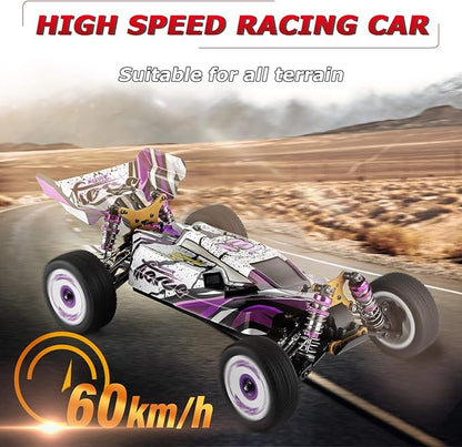 GoolRC WLtoys 124019 RC Cars 1/12 Scale 2.4GHz Remote Control Car for Adults 60km/h High Speed Racing Vehicle 4WD Off-Road RC Buggy Car with Aluminum Alloy Chassis and 2 Batteries