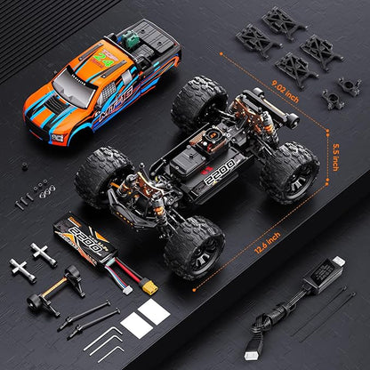 ZD Racing MT-16 1/16 50MPH Brushless 4WD RC TruckUpgradeable All-Terrain Remote Control Cars with 3S BatteryWaterproof Fast Off-Road RC Truggy for AdultsSuitable as Gift for Snow/Sand Adventures