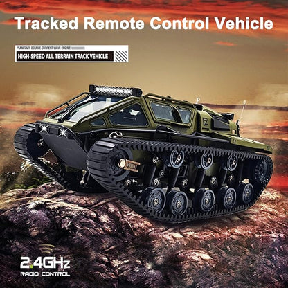 RC Tank Car 1:16 Scales Transport Military Vehicle RC Tank 4WD RTR Off Road RC Crawler with 360°Rotating Drifting Dual Motor Gearbox Proportional Control Military Truck RC Toy for Adult